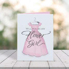 Roze Wil je mijn bruidsmeisje zijn Trouwvoorstel Kaart
