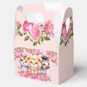 Roze Wild Animal Girl's Baby shower of Verjaardag Bedankdoosjes (Geopend)