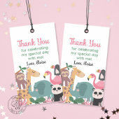 Roze wild dier  cadeaulabel