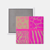 Roze wild dier patroon magneet (Voorkant / Achterkant)