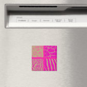 Roze wild dier patroon magneet (Insitu (Vaatwasser))