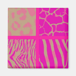 Roze wild dier patroon magneet
