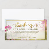 Roze Wild Flower Golden Bedankt voor je sympathiek (Voorkant / Achterkant)