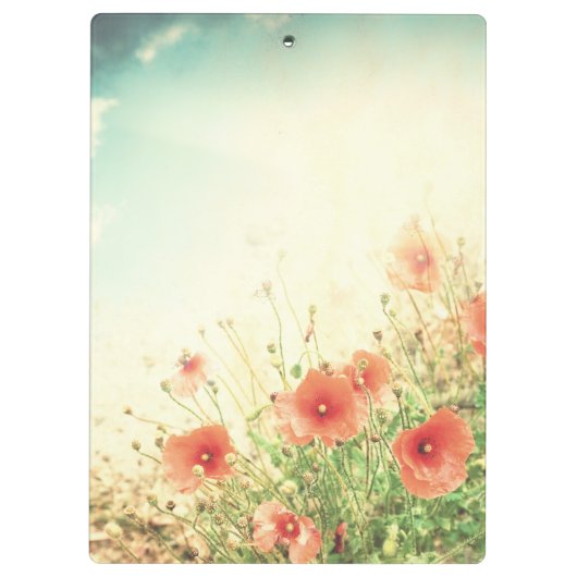 Roze Wild Flowers Monogram Initiaal Clip Board Klembord (Achterkant)