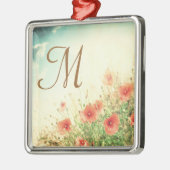 Roze Wild Flowers Monogram Initiaal Ornament (Links)
