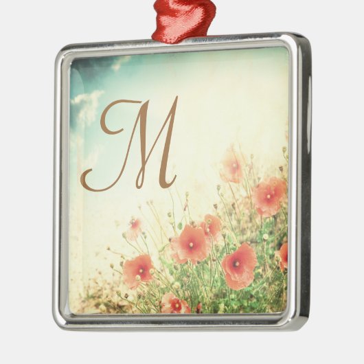 Roze Wild Flowers Monogram Initiaal Ornament (Links)