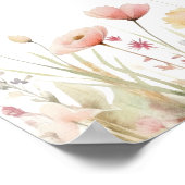 Roze Wild Flowers Vrijgezellenfeest Welkom Poster (Hoek)