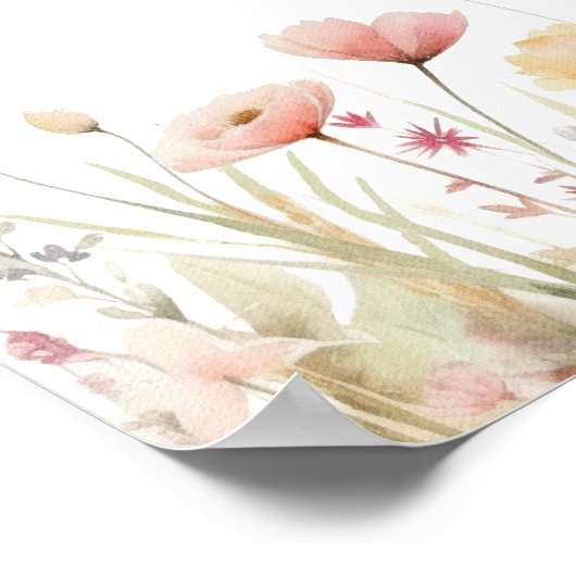 Roze Wild Flowers Vrijgezellenfeest Welkom Poster (Hoek)