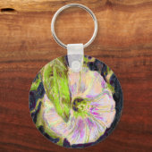 Roze Wild Morning Glory floral art Sleutelhanger (Voorkant)