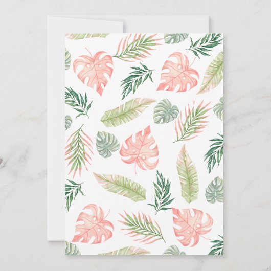 Roze Wild One Safari Oerwoud 1e Verjaardagsmeisje Kaart (Achterkant)