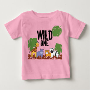 Roze "WILD ONE" Safari Oerwoud Thema Eerste verjaa