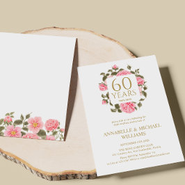 ROZE WILD ROSE BOEKET 60E DIAMANT JUBILEUM KAART