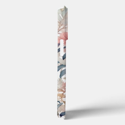  Roze Wildbloem Bloemen Waterverf Monogram Case-Mate iPhone Case (Achterkant / Rechts)