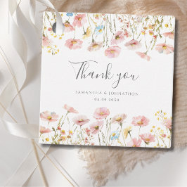 Roze Wildbloem Bruiloft Bedankjes Favor Tags Labels