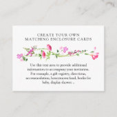 Roze Wildbloem Creëer uw eigen blanco Informatiekaartje (Voorkant)