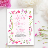 Roze Wildbloem Elegant Feminine Vrijgezellenfeest Kaart