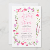 Roze Wildbloem Elegant Feminine Vrijgezellenfeest Kaart (Voorkant)