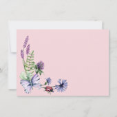 Roze Wildbloem Hartelijk dank Kaart (Achterkant)