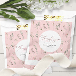 Roze Wildbloem Salie Groen groen groen patroon Bedankzakje