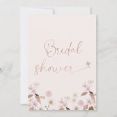 Roze Wildbloemblaadjes en Prosecco Vrijgezellenfee Kaart (Achterkant)