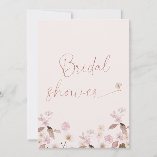 Roze Wildbloemblaadjes en Prosecco Vrijgezellenfee Kaart (Achterkant)