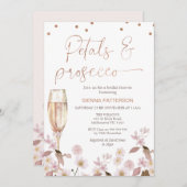 Roze Wildbloemblaadjes en Prosecco Vrijgezellenfee Kaart (Voorkant / Achterkant)