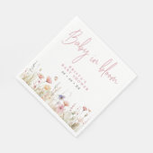 Roze Wildbloemen Baby in Bloom Baby shower Servet (Hoek)