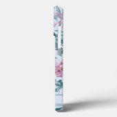 Roze Wildbloemen Babyblauw Stapelbloem Patroon Case-Mate iPhone Case (Achterkant / Links)