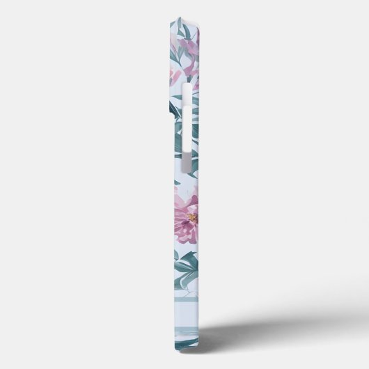 Roze Wildbloemen Babyblauw Stapelbloem Patroon Case-Mate iPhone Case (Achterkant / Links)