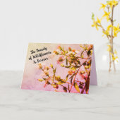 Roze  Wildbloemen  Birthday Kaart (Gele Bloem)