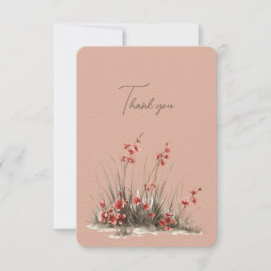 Roze Wildbloemen Dank u huwelijksgeschenk