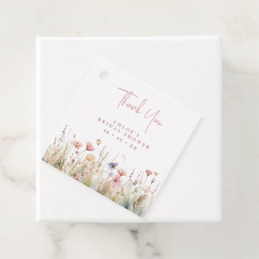 Roze Wildbloemen Dank u Vrijgezellenfeest Bedankjes Labels (In situ)