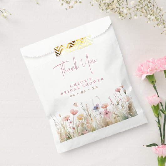 Roze Wildbloemen Dank u Vrijgezellenfeest Bedankzakje (Gezegeld)