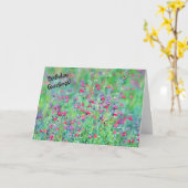 Roze Wildbloemen Floral Art Verjaardag Kaart (Gele Bloem)