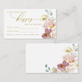 Roze Wildbloemen Hoeveel Kisses Douche Game kaart Plaatskaartje (Voorkant / Achterkant)