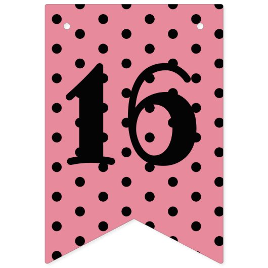 Roze Wildbloemen Lief Zestien Verjaardagsfeest Vlaggetjes (Tweede vlag)