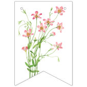 Roze Wildbloemen Lief Zestien Verjaardagsfeest Vlaggetjes (Eerste vlag)