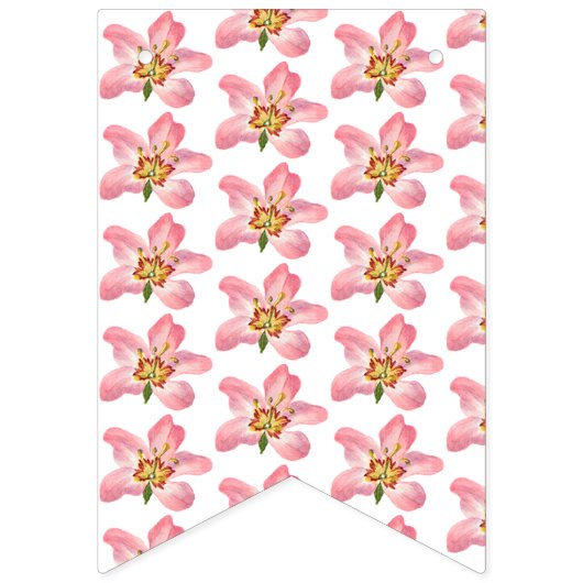 Roze Wildbloemen Lief Zestien Verjaardagsfeest Vlaggetjes (Derde vlag)