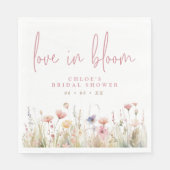 Roze Wildbloemen Liefde In Bloom Vrijgezellenfeest Servet (Voorkant)