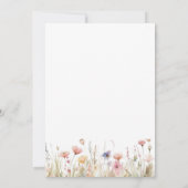 Roze Wildbloemen Rustieke lente bruiloft Kaart (Achterkant)