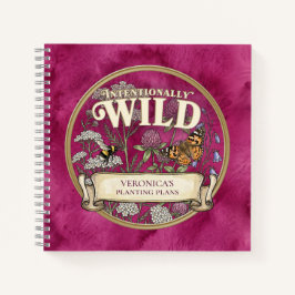 Roze Wilde Bestuiver Tuin Aangepaste Notitieboek