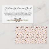 Roze Wilde Bloem Aangepaste Kaart Bijvoegen (Voorkant / Achterkant)