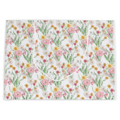 Roze wilde bloem aquarel groot cadeauzakje (Voorkant)