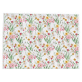 Roze wilde bloem aquarel groot cadeauzakje (Achterkant)
