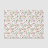 Roze Wilde Bloem Aquarel Tissuepapier (Voorkant)