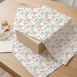 Roze Wilde Bloem Aquarel Tissuepapier