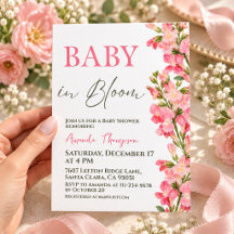 Roze Wilde Bloem Baby in Bloei Meisje Shower