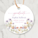 Roze wilde bloem bloei afstudeerfeest bedankjes labels<br><div class="desc">Roze wilde bloem bloei afstudeerfeest favor tags</div>