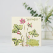 Roze Wilde Bloem Botanische  Diner Uitnodigingen (Staand voorkant)