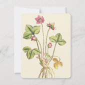 Roze wilde bloem botanische dineruitnodigingen kaart (Achterkant)